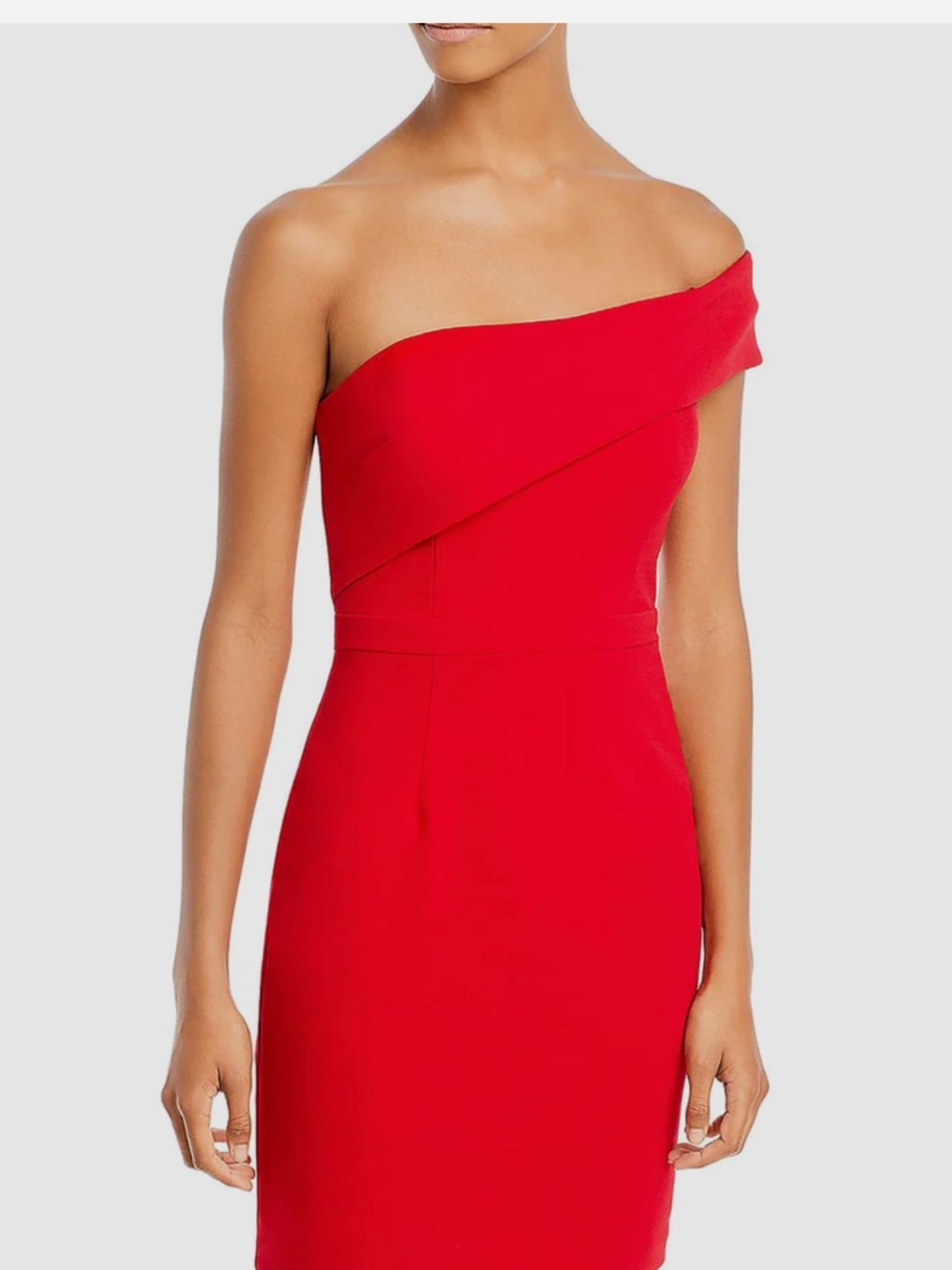 One-Shoulder Red Sheath Dress